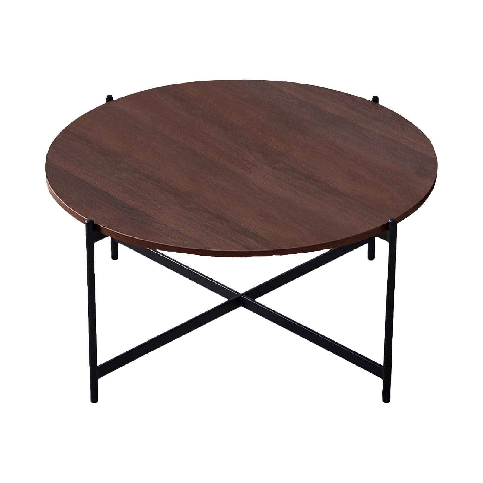 ZTGD Modern Round Wooden Nesting Coffee Table - Durable MDF Top, Sturdy Metal Frame, Easy Assembly - Perfect for Living Room, Office & Small Spaces (Black)