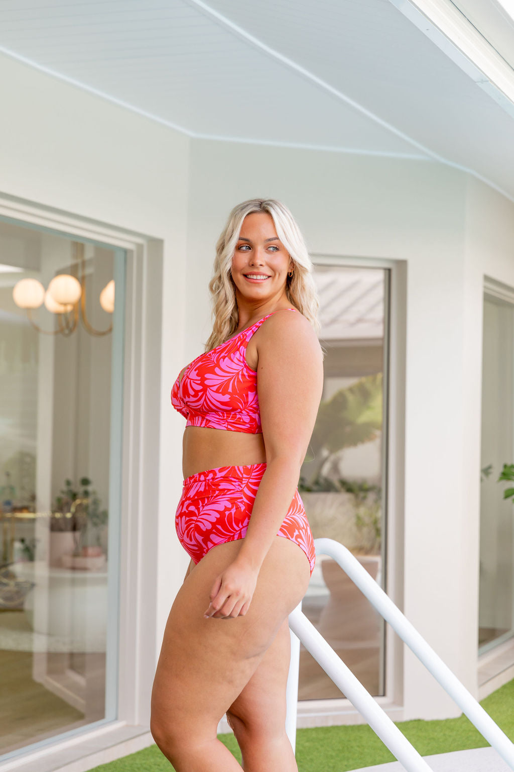 Burleigh Pink Jungle Bikini Top - Women's Swimwear for Beach, Pool & Summer Vacations