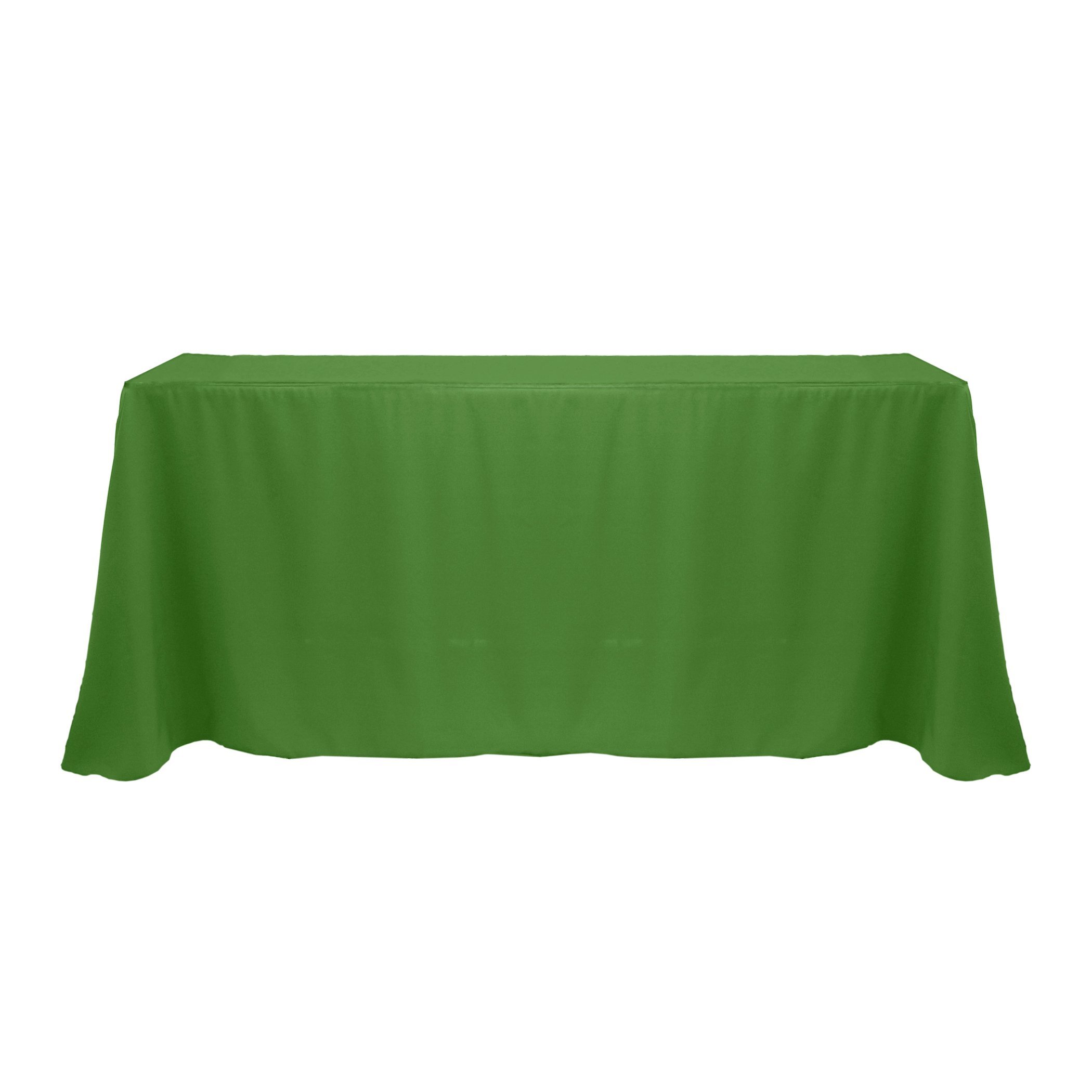 Premium 3-Pack 90 x 132 Inch Rectangular Polyester Linen Tablecloth with Rounded Corners - Moss Green - Perfect for Weddings, Banquets, and Home Decor