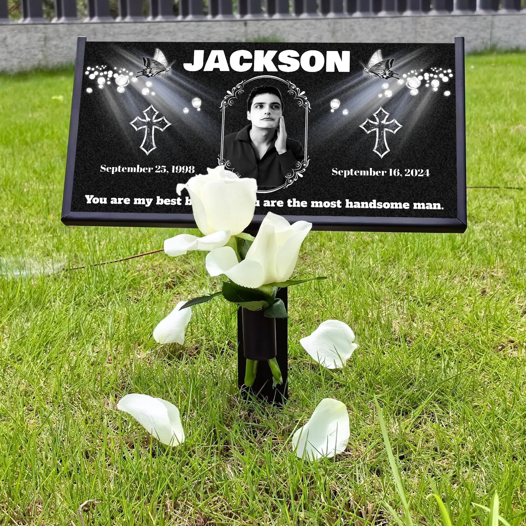 Personalized Grave Markers & Memorial Plaques for Cemetery - Outdoor Memorial Stones & Headstones for Loved Ones - Perfect for Graveside Tributes & Lasting Remembrances