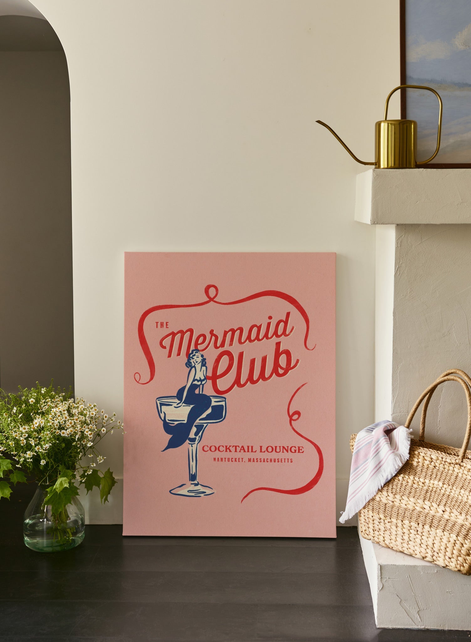 Mermaid Club Canvas Wall Art - Handmade Ocean Themed Painting for Home Decor, Living Room, Bedroom & Office - Perfect Gift for Mermaid Lovers & Beach House Decor
