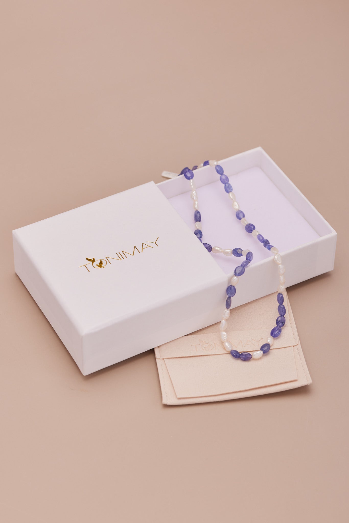Exquisite Tanzanite & Pearl Beaded Silver Necklace for Women | Elegant Jewelry Gift for Birthday, Anniversary & Special Occasions