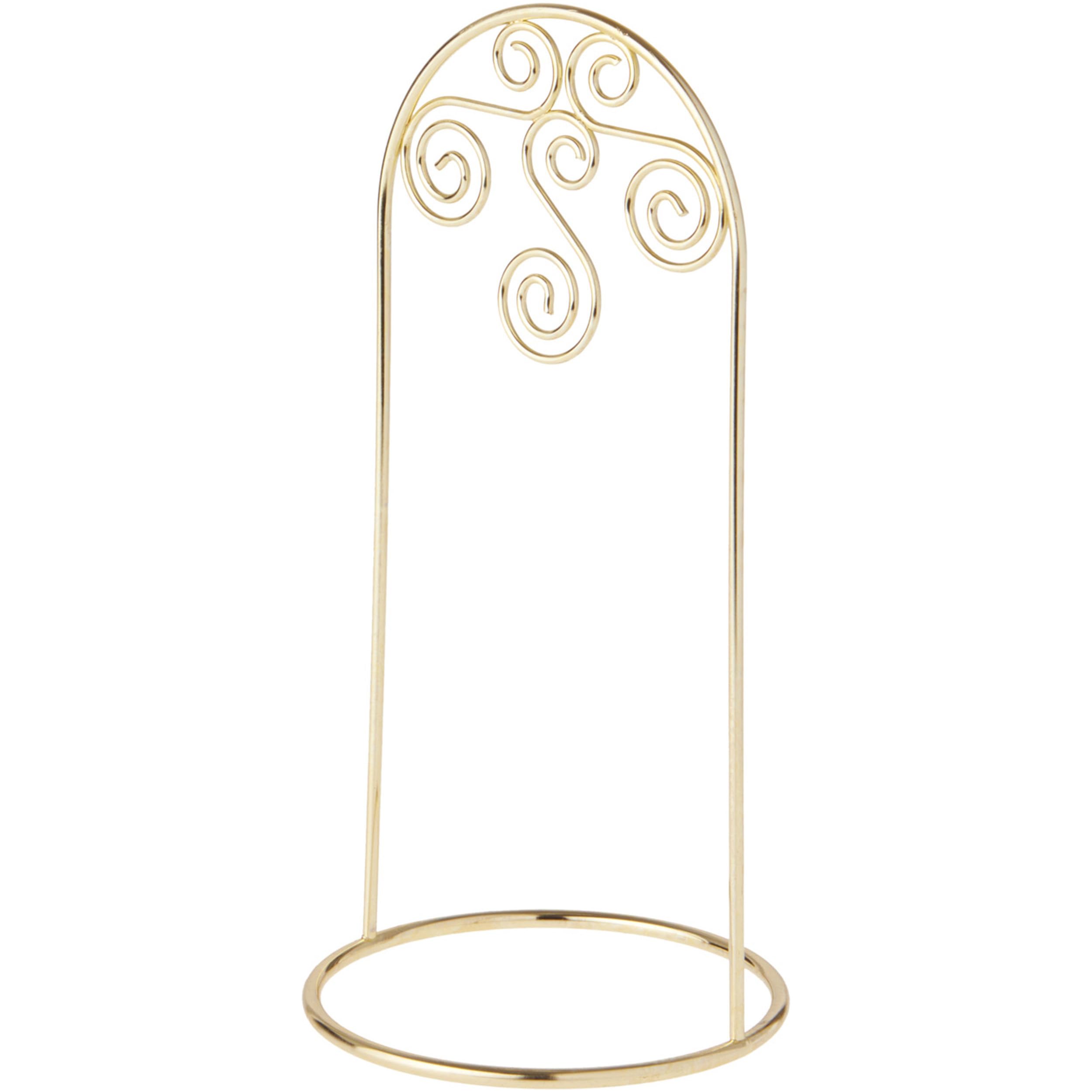 Bard's Arched Gold-Toned Ornament Stand - Small Scroll Design 8