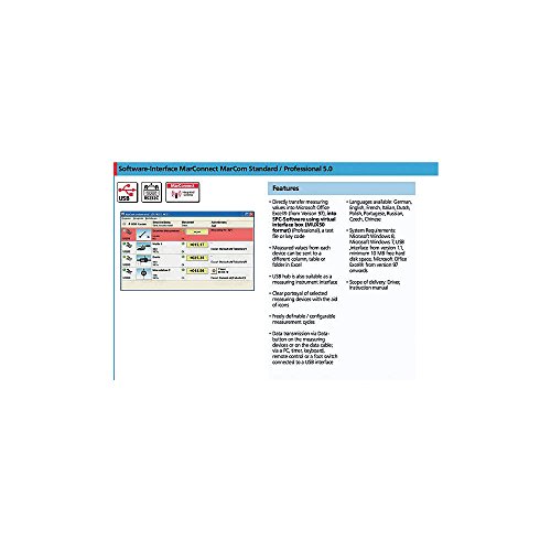 Mahr Federal 4102212 Marcom Professional 5.0 Measurement Software - USB 127, Wireless 32, 2 RS-232 COM Ports - Ideal for Industrial Quality Control & Precision Metrology