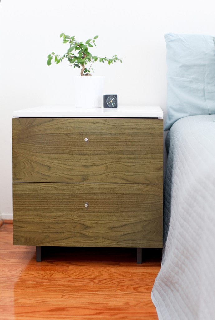 Modern Square Nightstand with USB Ports - Stylish Bedside Table for Bedroom, Living Room, or Office - Perfect for Charging Devices & Storage