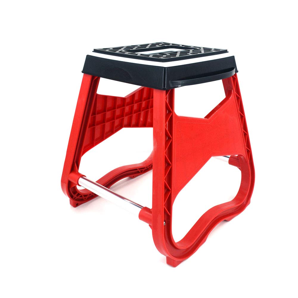 Motorcycle Panel Stand for Motocross & Dirt Bikes - Red MX Bike Stand with Removable Tool Tray | Ideal for Garage Storage, Bike Maintenance & Racing Events