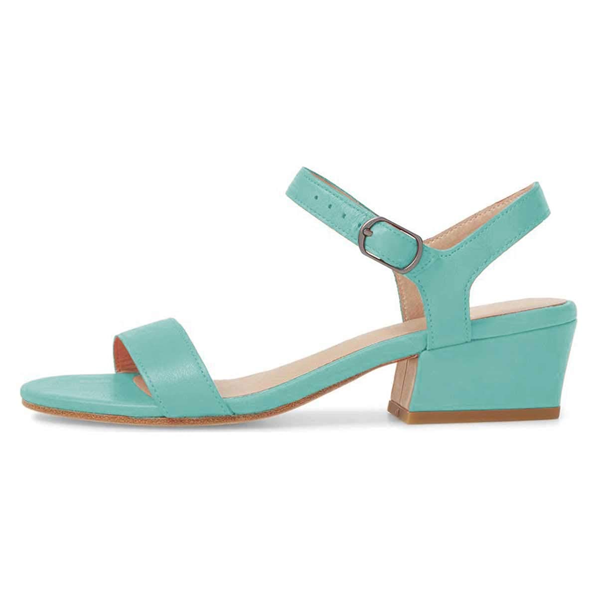 YDN Women's Open Toe Ankle Strap Chunky Block Heel Sandals - Comfortable Low Heel Dress Shoes for Summer, Beach, Wedding & Casual Outfits