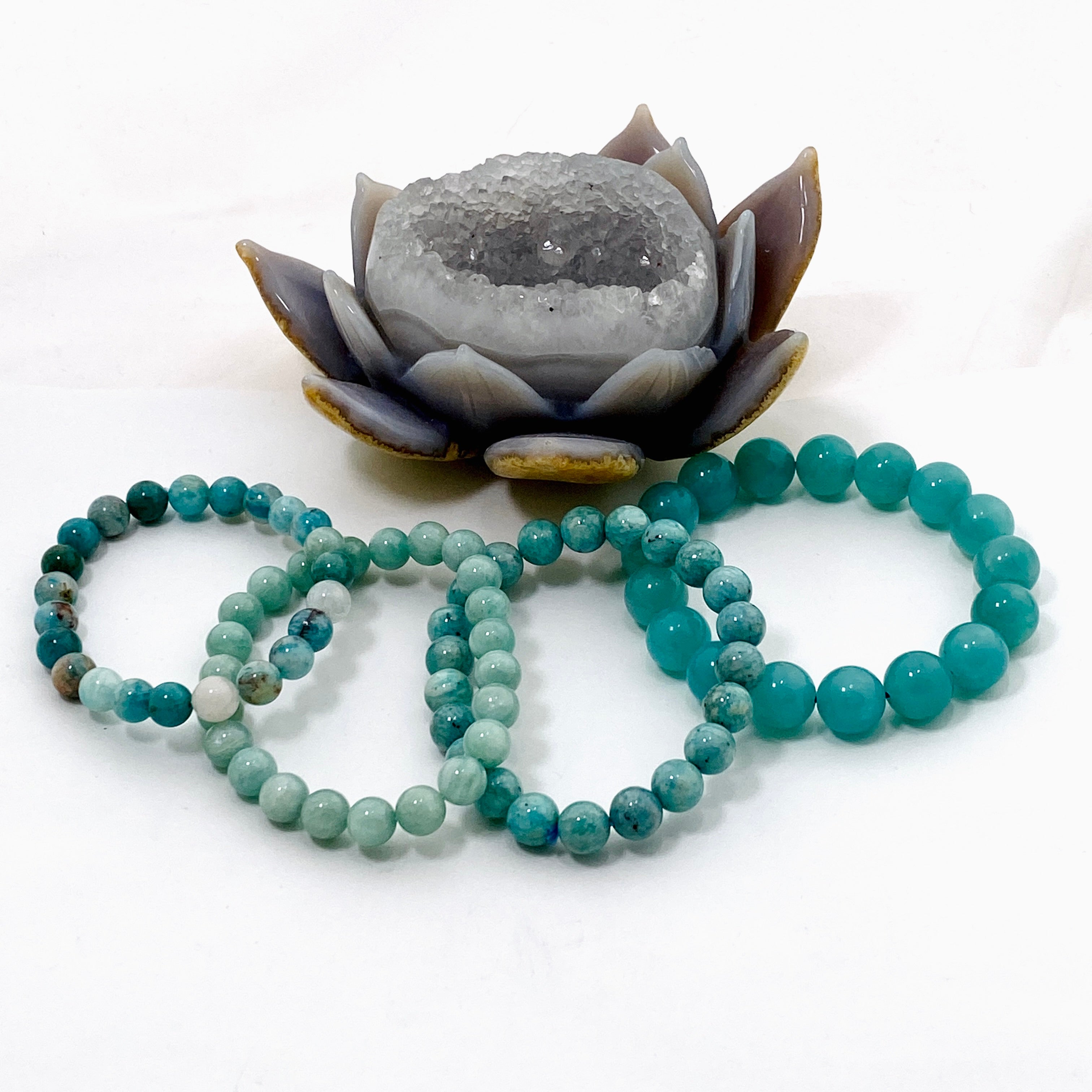 Amazonite Healing Stone Bracelet for Women - Natural Gemstone Jewelry for Stress Relief & Positive Energy - Perfect for Meditation, Yoga & Spiritual Balance
