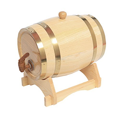 10L Oak Whiskey Barrel Dispenser - Premium Aging Barrel for Wine, Spirits, Beer & Liquor Storage - White Oak Home Bar Decor - Perfect for Whiskey Aging, Cocktail Making & Bar Display