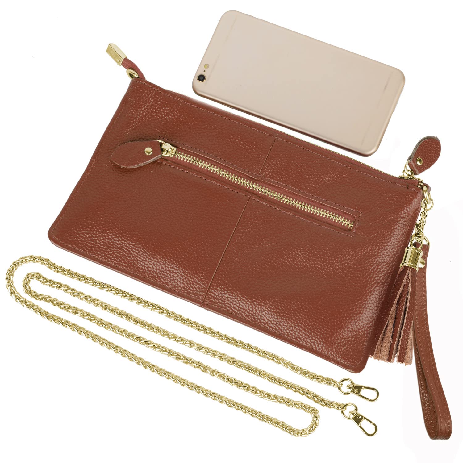 YALUXE Genuine Leather Crossbody Bag for Women - Phone Wallet Clutch Purse, Perfect for Work & Travel