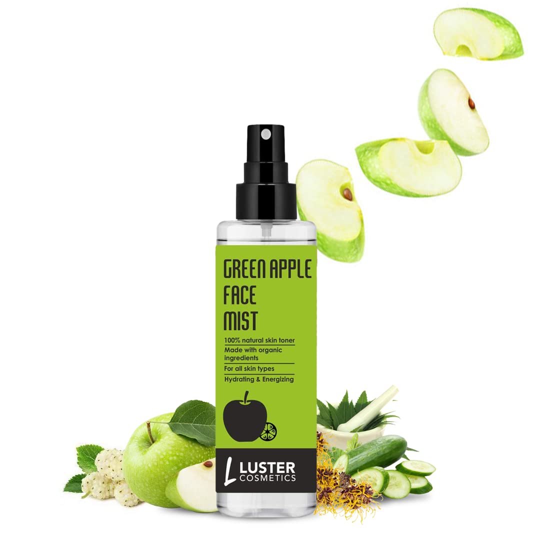 Luster Cosmetics Combo Pack: Fruit Glow Fairness Facial Kit (120ml) & Green Apple Face Mist Toner (115ml) | Glowing Skin & Deep Cleansing Treatment | Paraben & Sulfate Free Skincare Set | For Women & Men | Perfect for Daily Skincare Routine & Travel Essentials