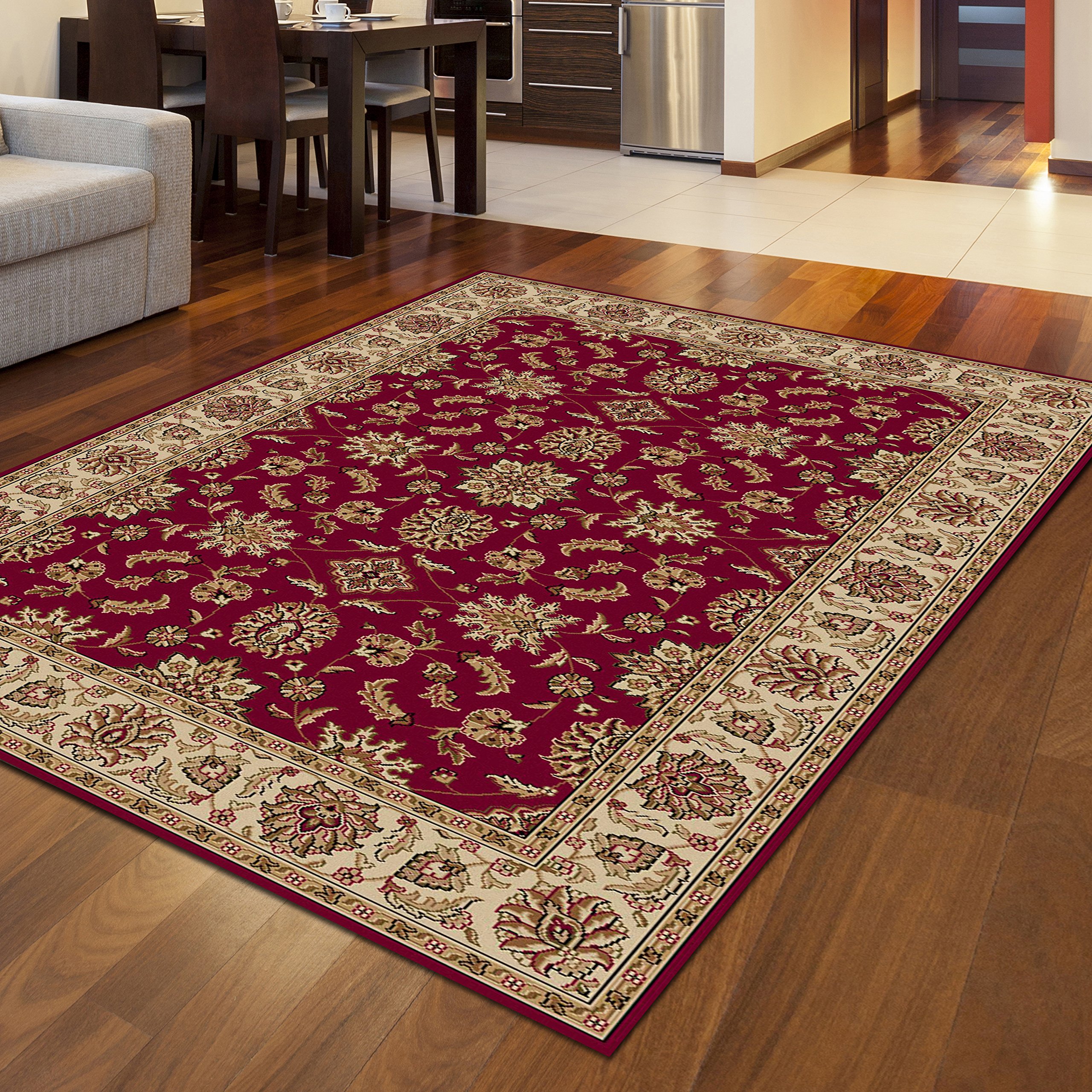 Radici COMO Area Rug 3x4 Feet Red - Soft Modern Living Room Rug for Home Decor, Bedroom, Office - Non-Slip Comfortable Floor Mat