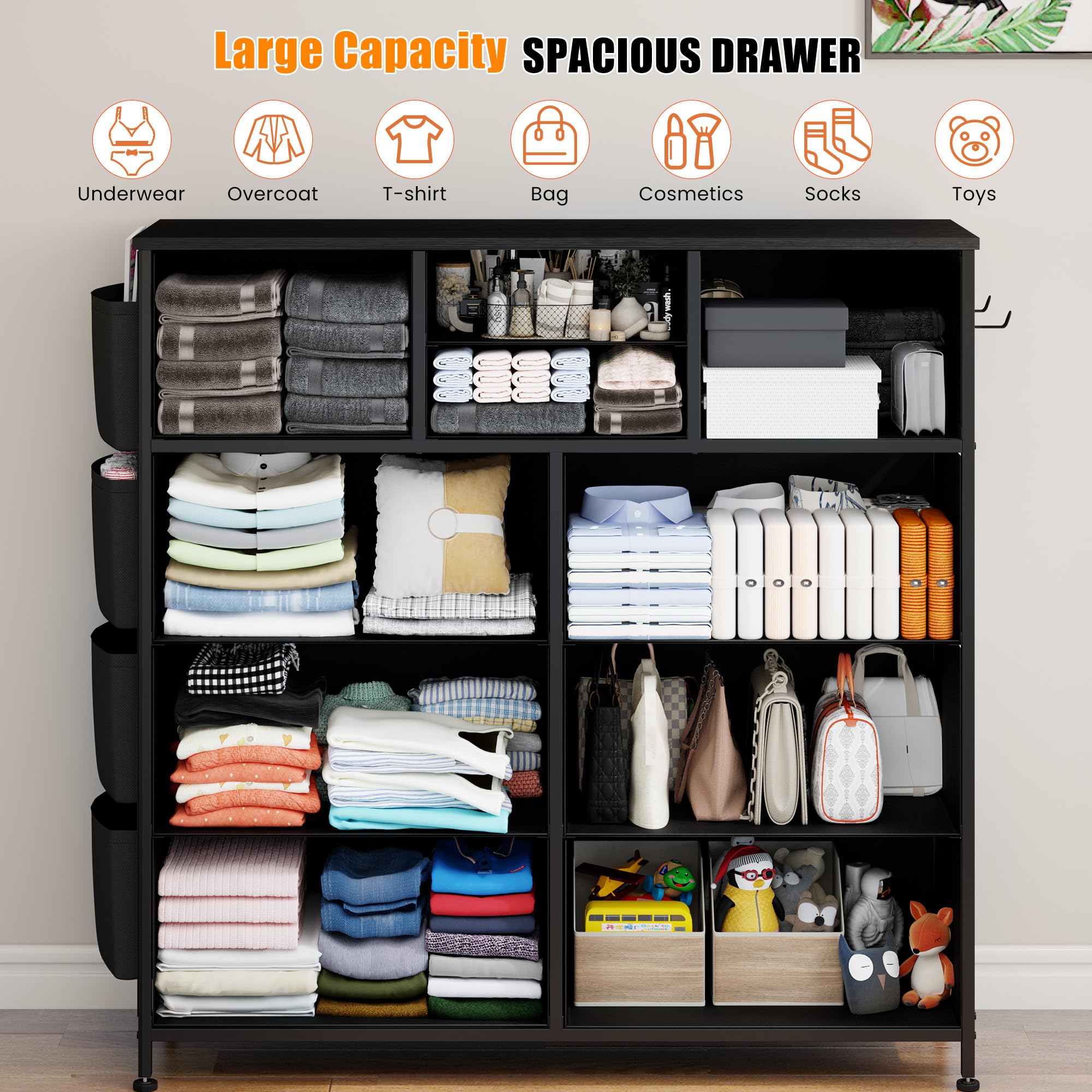 Lulive 10-Drawer Dresser for Bedroom - Fabric Storage Tower & Organizer Unit for Living Room, Hallway, Closet | Perfect for Small Spaces & Home Organization