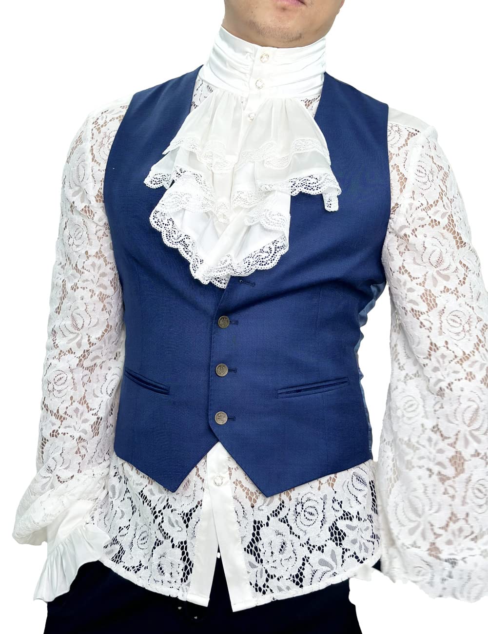 Pirate Vampire Shirt for Men - Renaissance Victorian Gothic Costume Shirt - Perfect for Halloween, Cosplay, LARP & Medieval Themed Parties