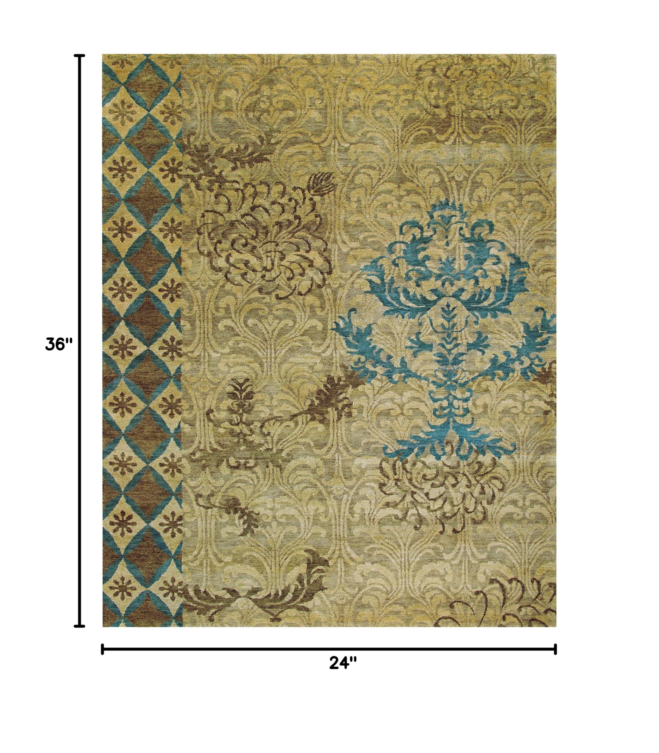 Feizy Rugs Qing Collection Handmade Oriental 2' x 3' Camel Area Rug - Perfect for Living Room, Bedroom & Entryway Decor