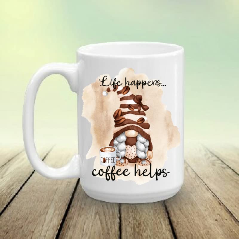 Coffee Gnome Sublimation Transfer - Ready to Press Heat Transfer for T-Shirts & Mugs (10 Pack) - Perfect for Coffee Lovers & Funny Gift Ideas