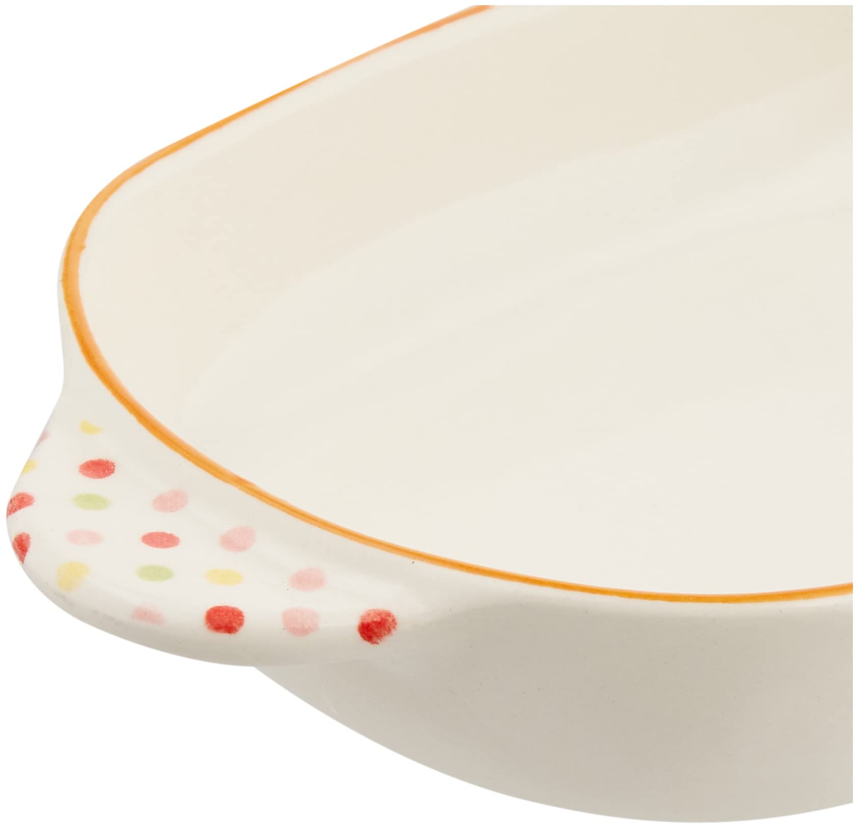Banko Ware 13289 Microwave & Oven Safe Japanese Ceramic Gratin Dish - Polka Dot Orange Design for Baking, Serving & Reheating | Perfect for Casseroles, Lasagna & Meal Prep