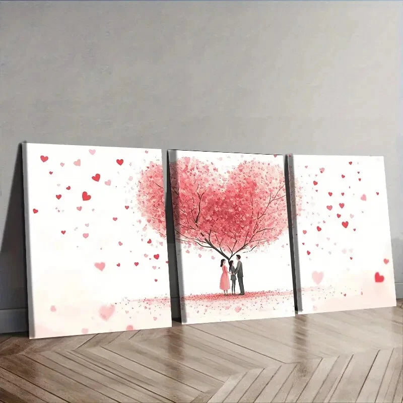 3-Piece Lovers Under the Love Tree Wall Art Set - 40x60cm Framed Canvas Prints | High Quality Australian Made | Ready to Hang | Perfect for Bedroom, Living Room & Wedding Decor