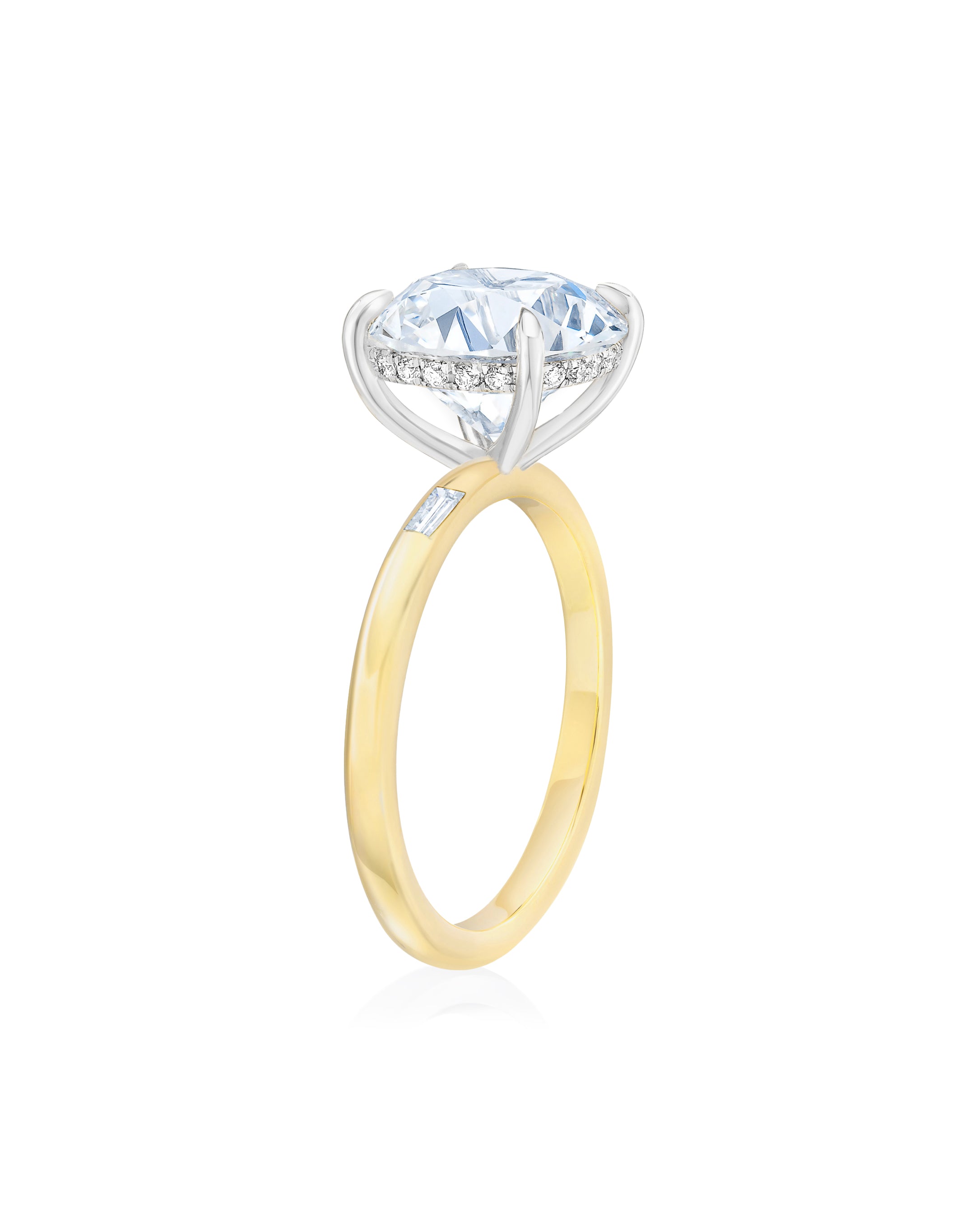 Elegant Cloud Inlay Baguette Ring - Perfect for Weddings, Anniversaries & Special Occasions