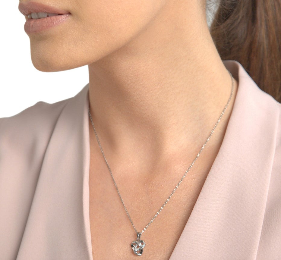 Diamond Love Knot Necklace for Women - 14K Gold Plated Romantic Jewelry Gift for Anniversary, Valentine's Day & Special Occasions