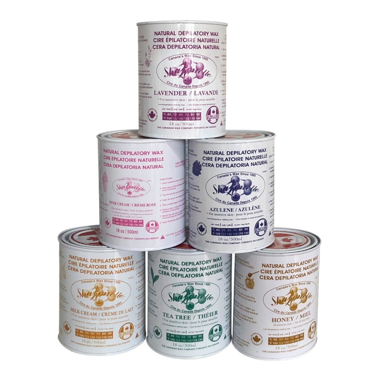 Sharonelle All Purpose Natural Depilatory Canned Wax 500ml / 18OZ - Hair Removal for Legs, Arms, Bikini & Face - Smooth Skin at Home or Salon