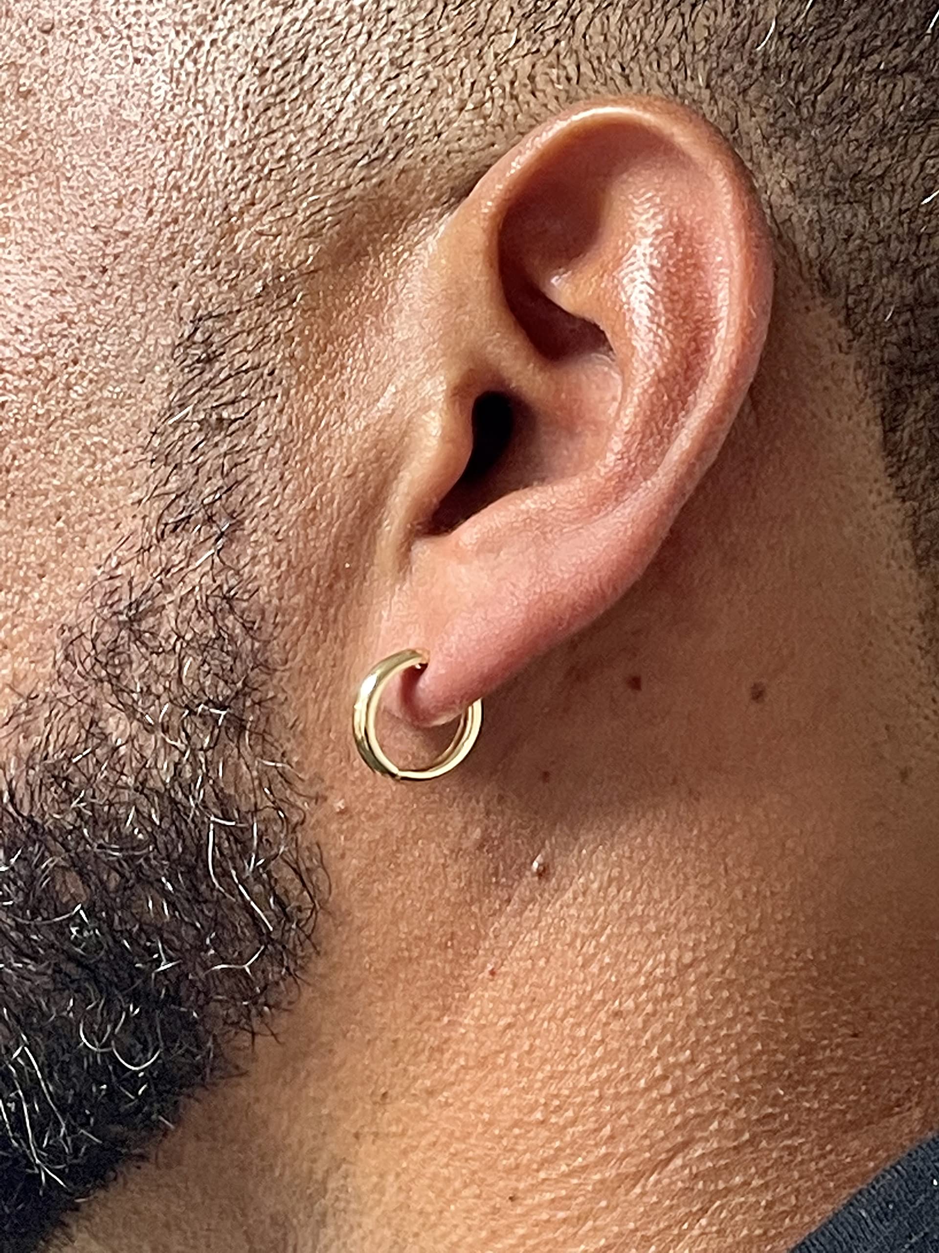 14K Solid Gold Huggie Hoop Earrings for Women & Men - 3mm Tube Hoops, Minimalist Everyday Jewelry - Perfect for Gifts, Work & Special Occasions