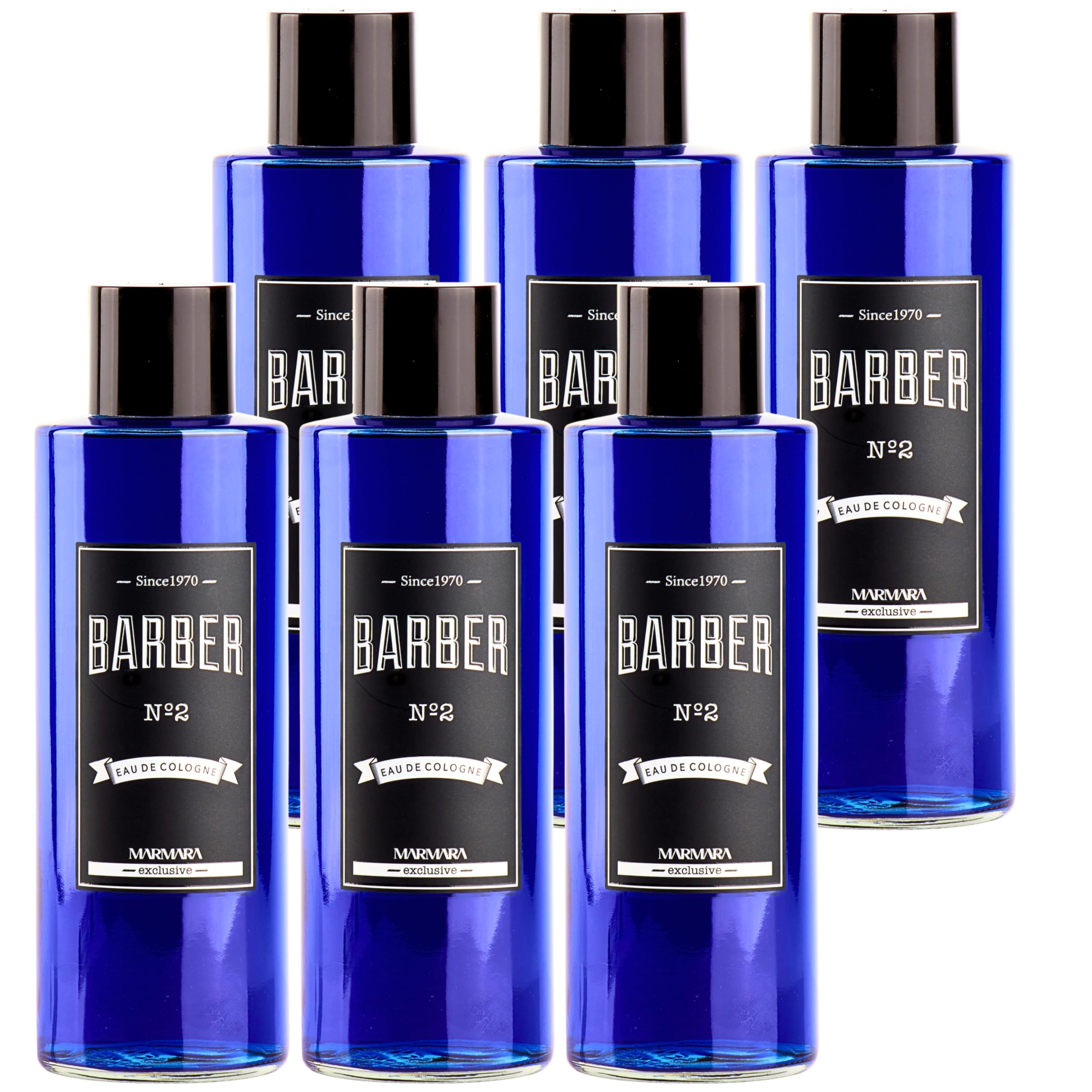 Marmara Barber Cologne No.2 - 6-Pack 500ml Bottles for Professional Barbers & Traditional Shaving Enthusiasts | Perfect for Barber Shops, Grooming Kits & Men's Skincare Routine