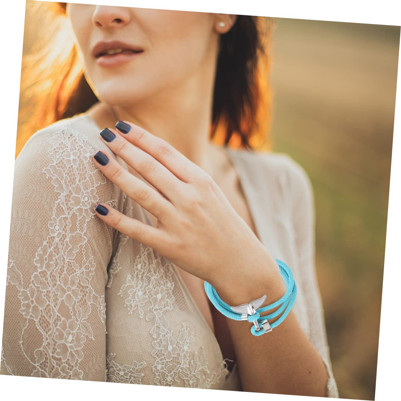 Whale Tail Bracelet Set of 2 - Nautical Rope Bracelets with Mermaid Tail Charm, Silicone Marine Bracelets for Women, Simple Boho Style Bangle - Perfect for Beach Vacation, Summer Accessories, and Ocean Lover Gifts