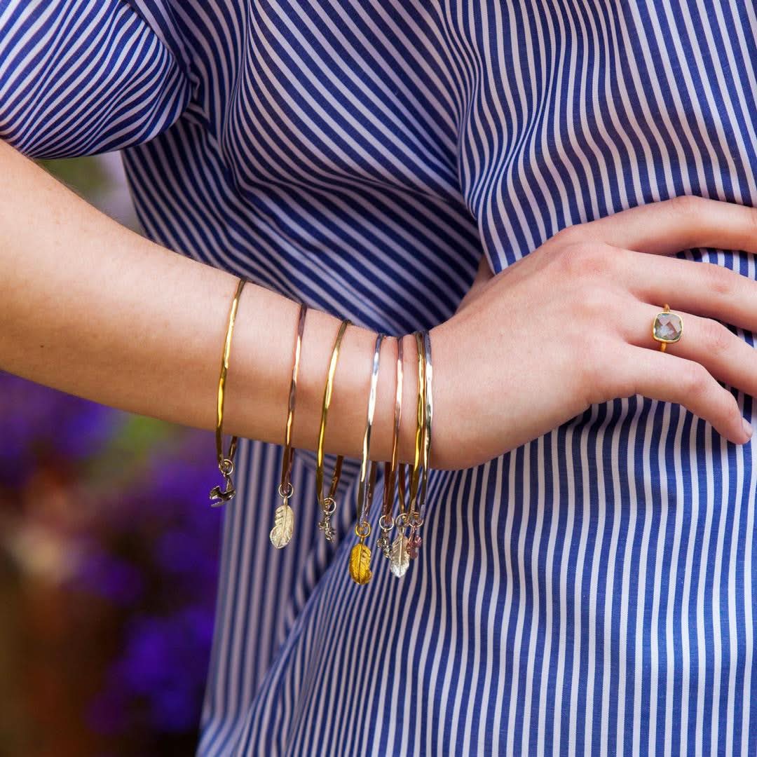 Elegant Feather Bangle Bracelet - Rose Gold & Silver Jewelry for Women | Perfect for Parties, Weddings & Everyday Wear
