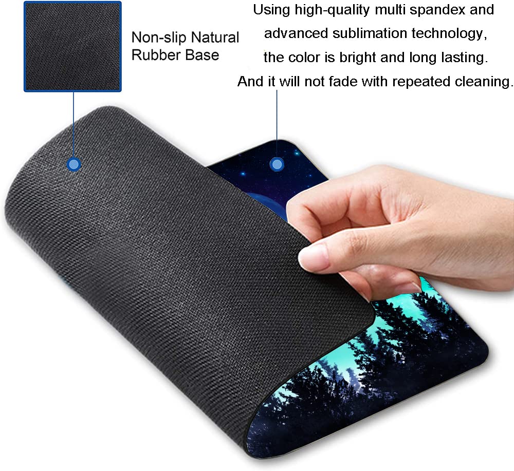 Premium Personalized Mouse Pad - Forest Moon Design, Non-Slip Rubber Base, Washable & Durable for Gaming, Office & Home Use | Perfect for Computer Workstations & Gaming Setups