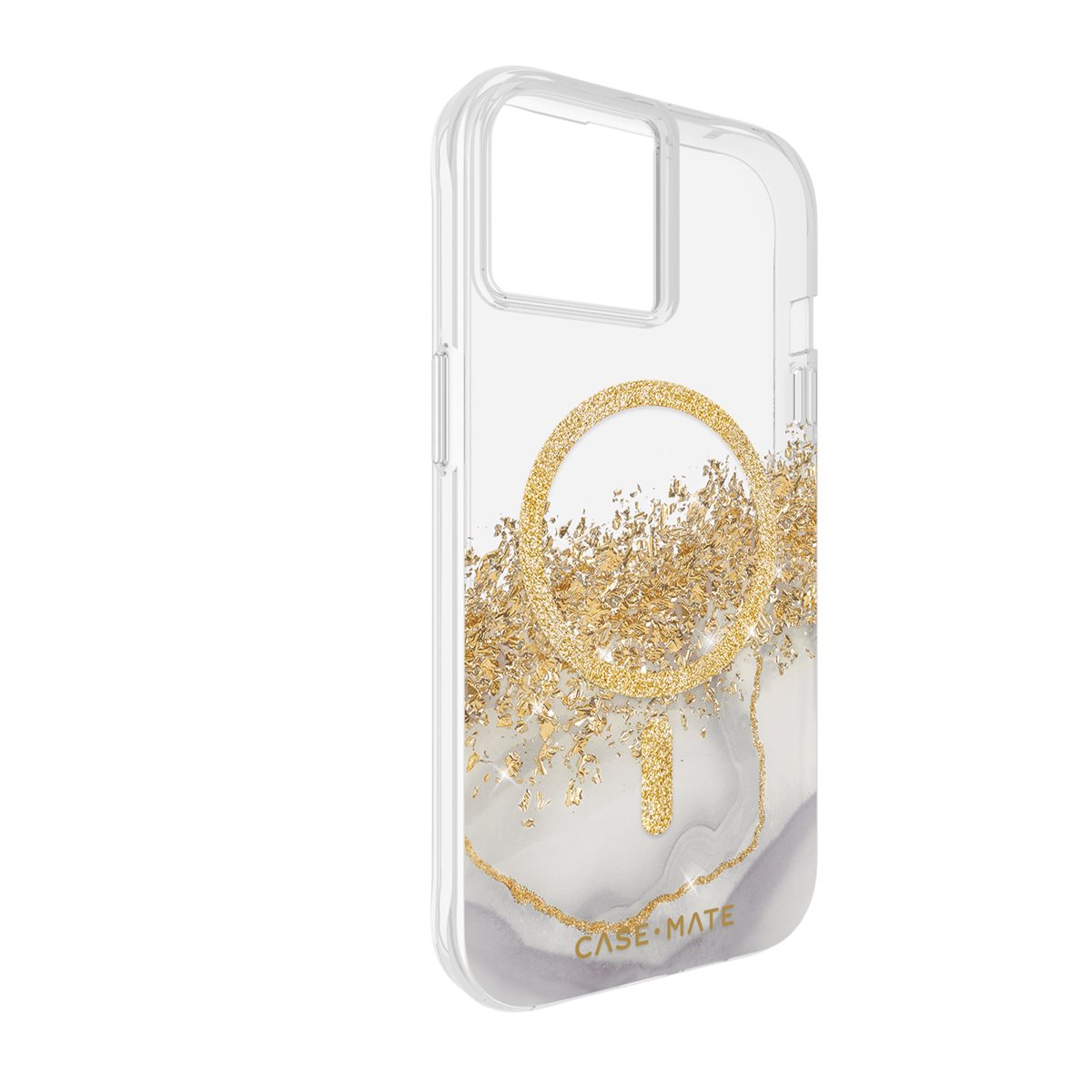 Case Mate Antimicrobial Hardshell Phone Case with MagSafe - Karat Marble Design for iPhone 15 Plus | Protective Cover with Germ Protection for Everyday Use & Travel