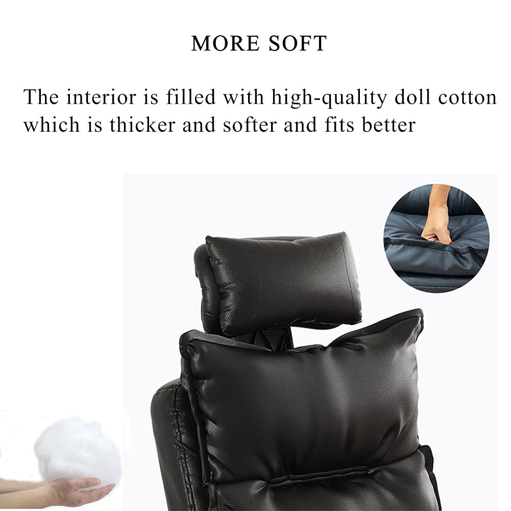 Ergonomic Office Chair - High Back PU Leather Executive Desk Chair with Adjustable Height, Flip-Up Armrests & Lumbar Support - Beige Modern Computer Chair for Home Office & Workspace Comfort