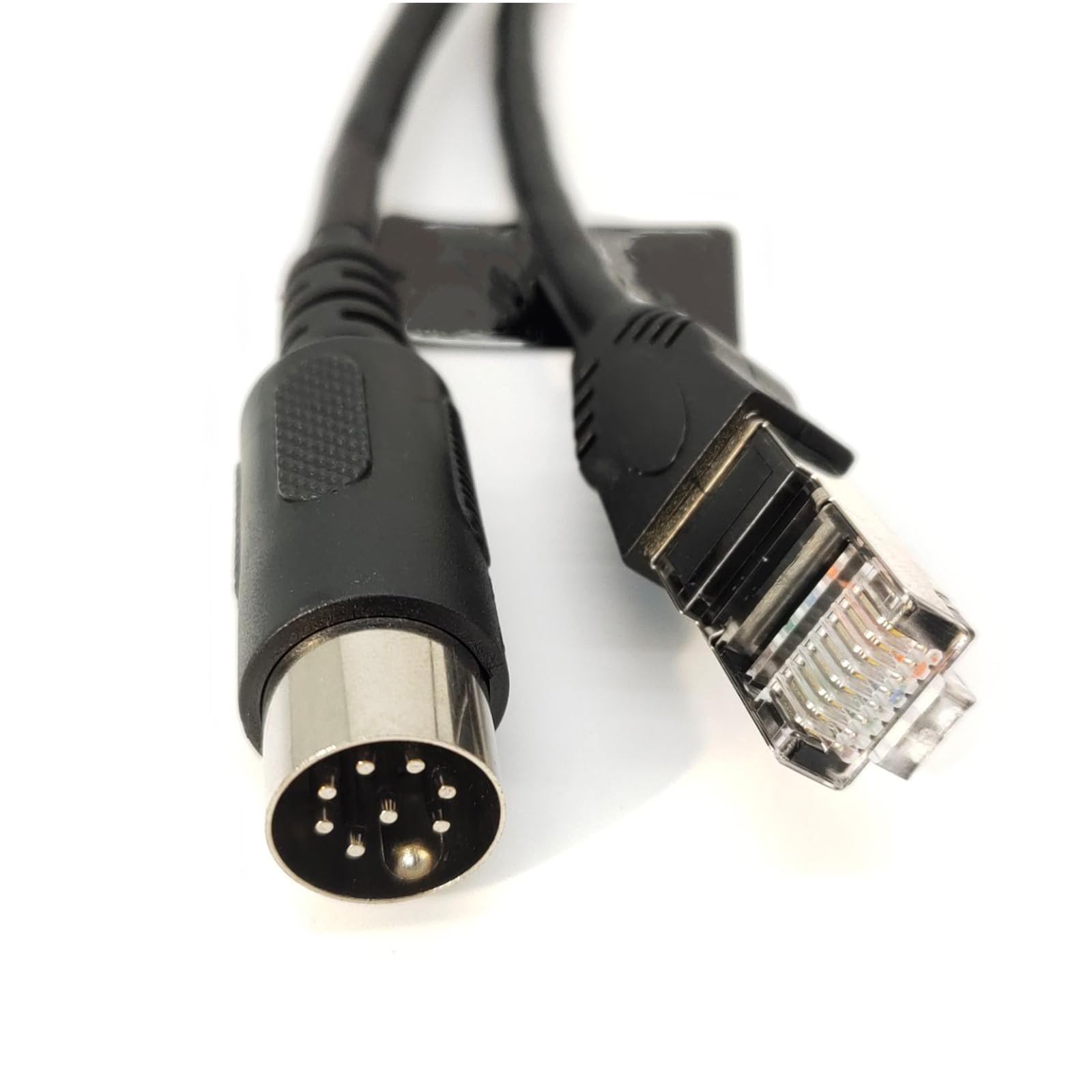 RJ45 Male to 8 Pin DIN Male Straight Ethernet Cable - 1M/3.3ft Network Cable for CCTV, Audio Equipment & Industrial Applications