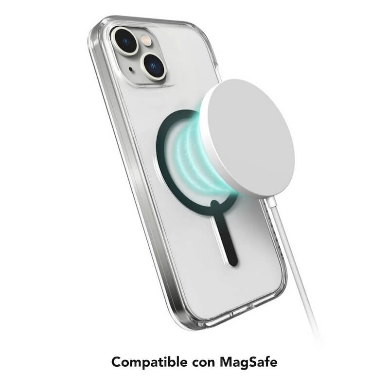 GEAR4 Milan Snap MagSafe Case for iPhone 14 Plus - Clear/Green - Slim Protective Cover with Magnetic Alignment - Perfect for Everyday Use & Wireless Charging
