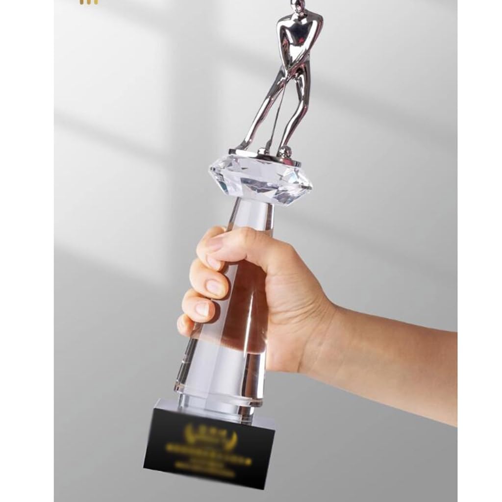 Premium Metal Golf Villain Trophy - Elegant Crystal Golf Competition Award for Hole-in-One - Perfect for Tournaments, Souvenirs & Office Decor