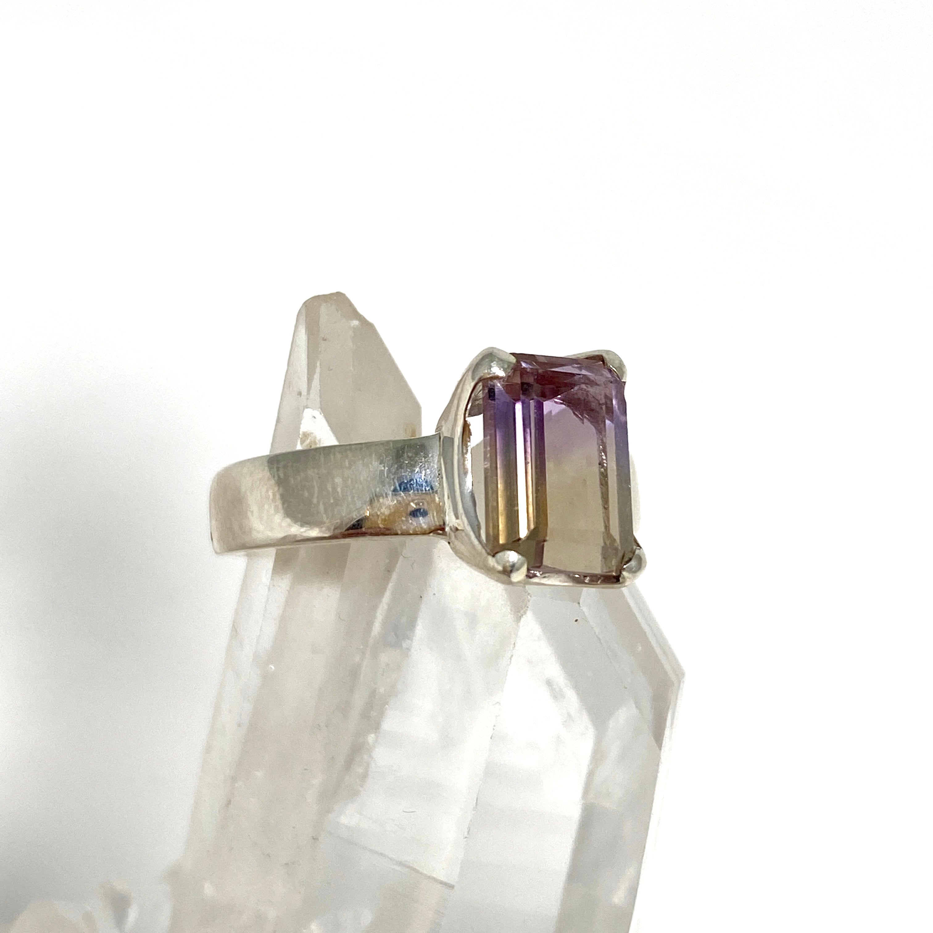 Stunning Ametrine Emerald Cut Faceted Ring PRGJ489 - Elegant Jewelry for Weddings, Anniversaries & Special Occasions