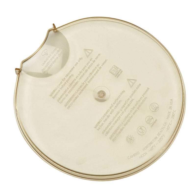 Cambro MCCH150 High Heat Resistant Cover - Amber Lid for 2 Quart & 4 Quart Food Storage Containers | Microwave & Dishwasher Safe | Perfect for Restaurant, Catering & Meal Prep