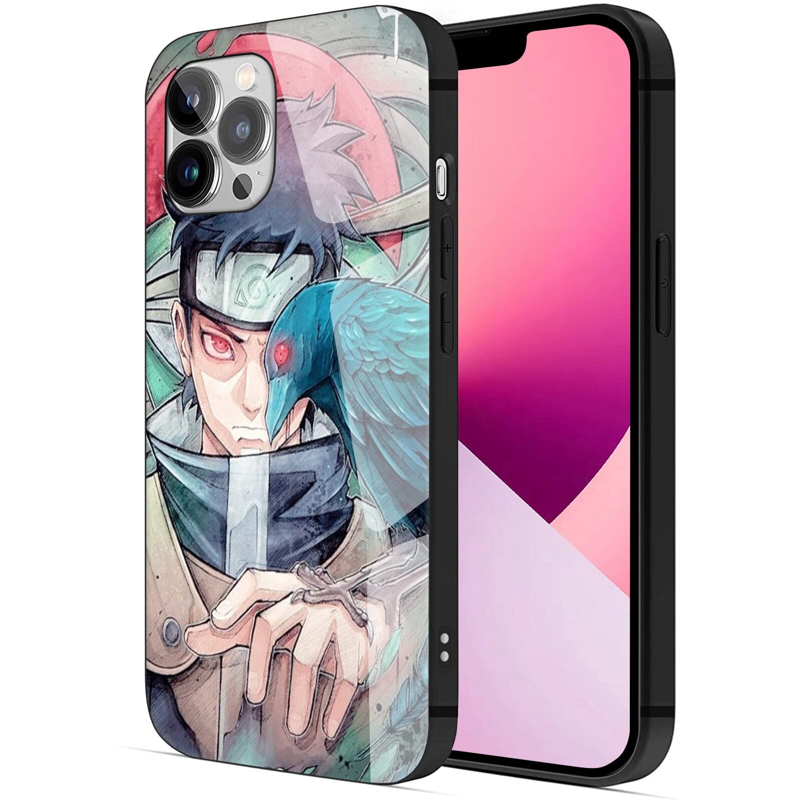 Uchiha Shisui Anime Phone Case - Japanese Manga Tempered Glass Soft Silicone Cover for iPhone 6/7/8 Plus/X/XR/XS Max/11/12/13/14/Pro Max/Mini/SE 2020 - Perfect for Anime Fans & Cosplay Enthusiasts (iPhone 13 Pro Max, WW-026)
