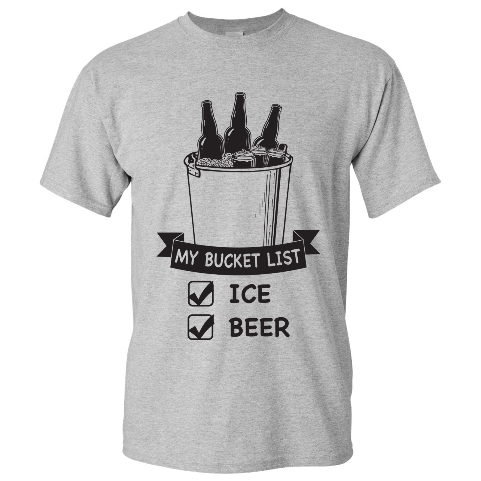 Funny Beer Bucket List Graphic T-Shirt - Hilarious Drinking Checklist for Men & Women - Perfect for Parties, Gifts & Casual Wear