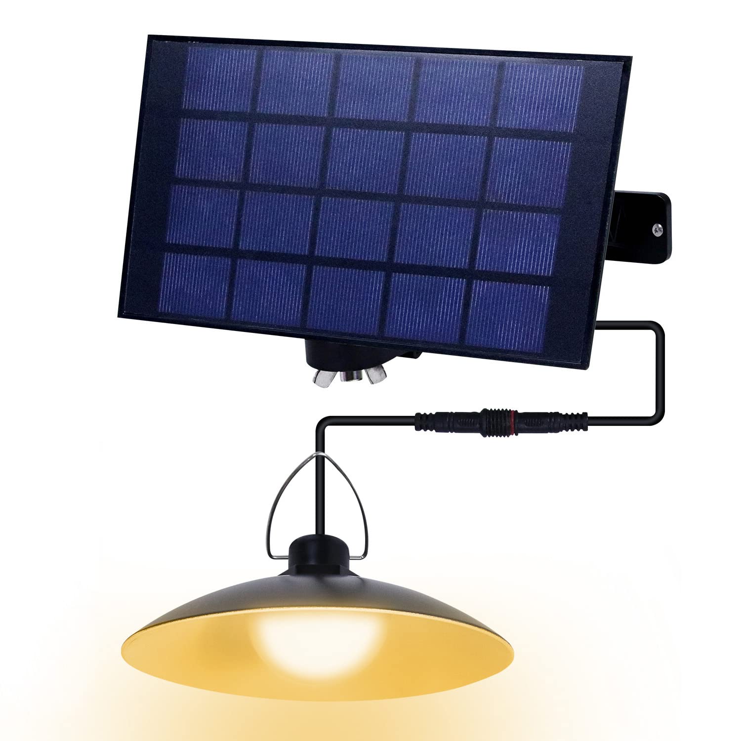 Solar Pendant Lights - Outdoor & Indoor LED Solar Shed Lighting with IP65 Waterproof, Wall Mount Solar Light for Shop, Yard, Garage, Porch, Front Door & Barn (1 Head, Warm White) - Perfect for Patio Decor, Pathway Illumination & Energy-Efficient Home Lighting