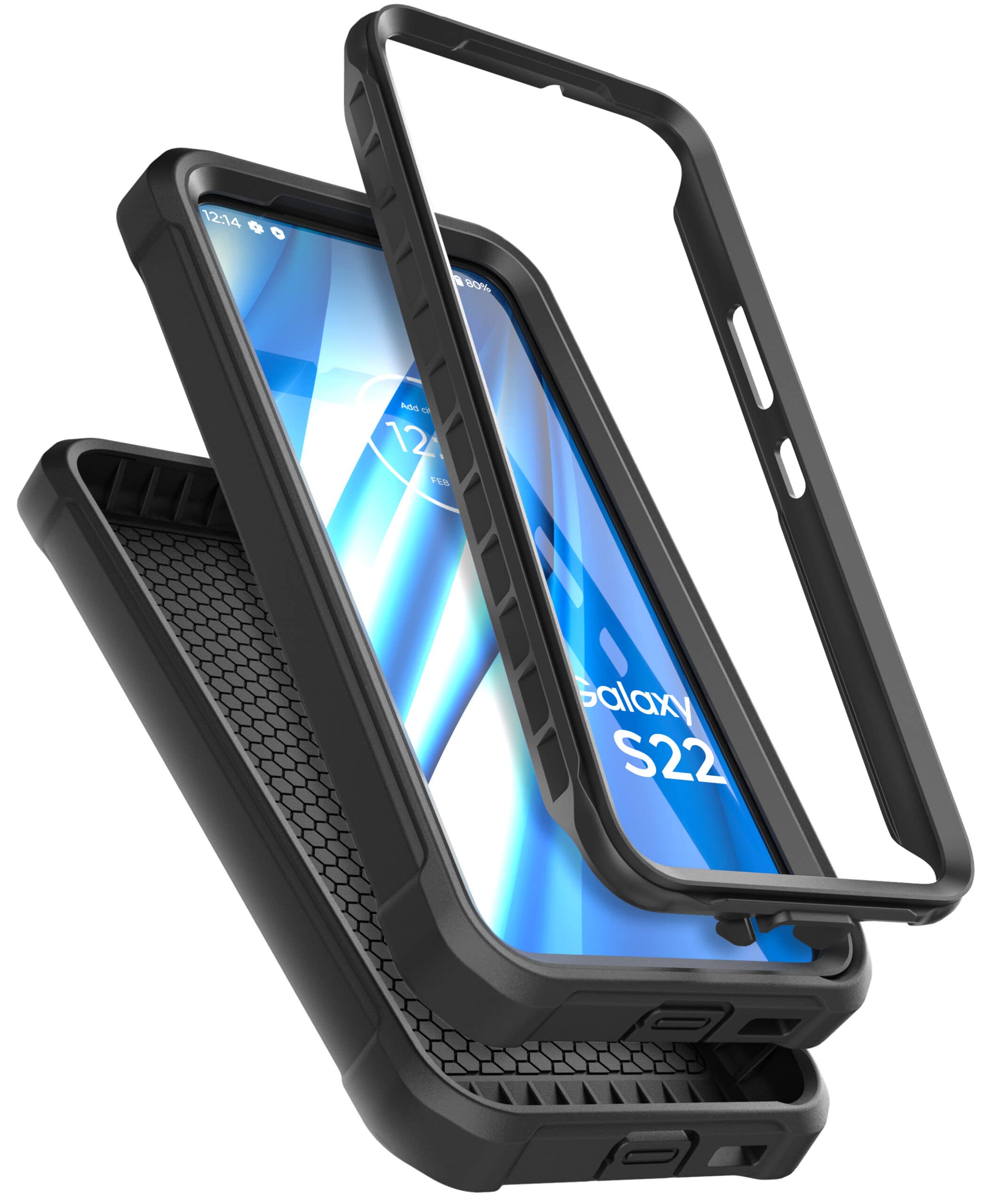 Falcon Samsung Galaxy S22 Case - Full Body Protection (Black) for Daily Use & Travel
