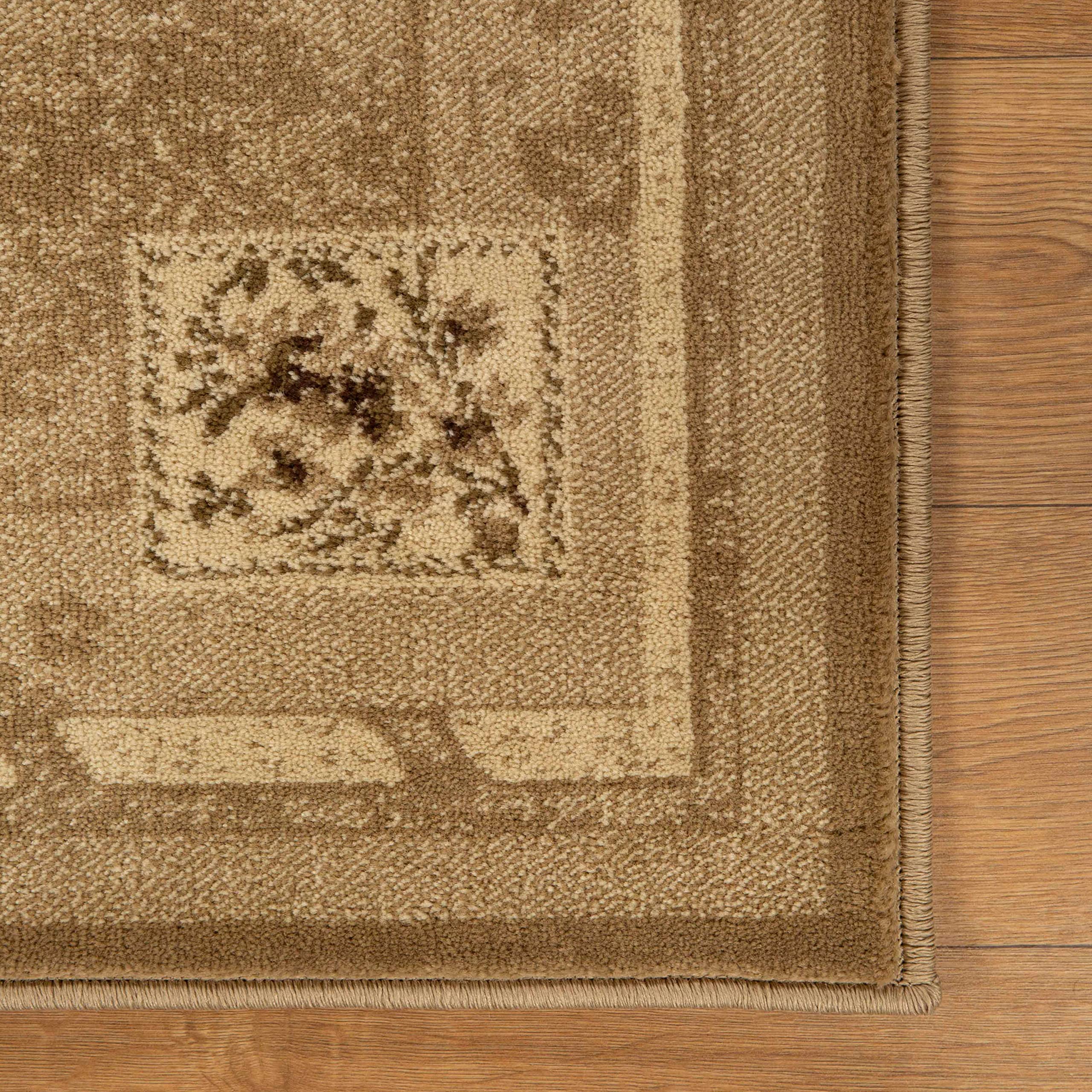 Premium Jute-Backed Plush Area Rug - Modern Farmhouse Floral Design for Living Room, Bedroom, Entryway - Soft & Durable 7' x 9' Brown Indoor Carpet - Perfect for Cozy Home Decor & High-Traffic Areas (Ruban Collection)