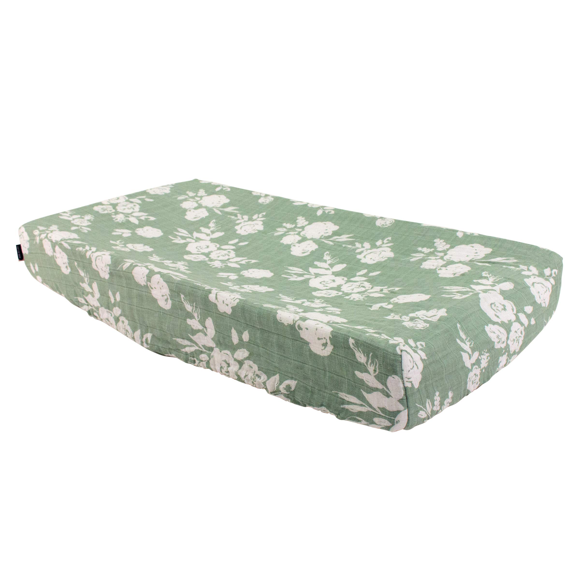Bebe au Lait Classic Muslin Changing Pad Cover - Soft Organic Cotton Baby Changing Table Cover with Vintage Floral Pattern | Perfect for Nursery, Diaper Bag & On-the-Go Baby Care