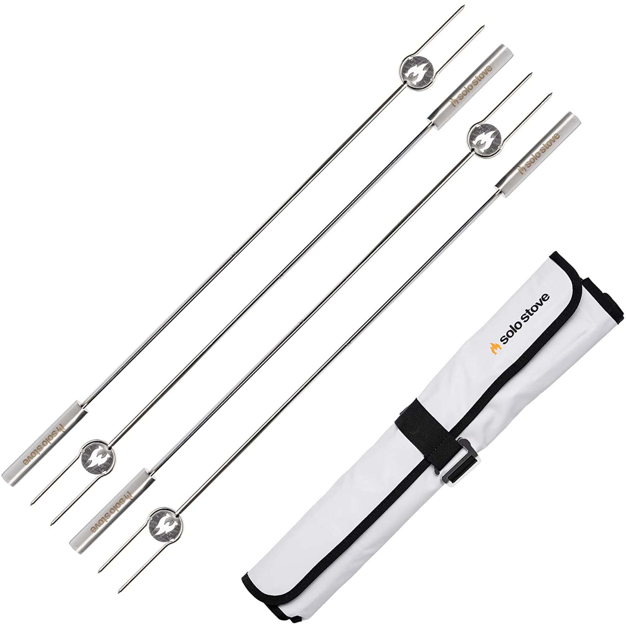 Premium Stainless Steel Fire Pit Sticks for Roasting Marshmallows & Hot Dogs - 4-Pack with Protective Case | Perfect for Camping, Backyard BBQs, and Outdoor Gatherings | Smores Maker Accessories