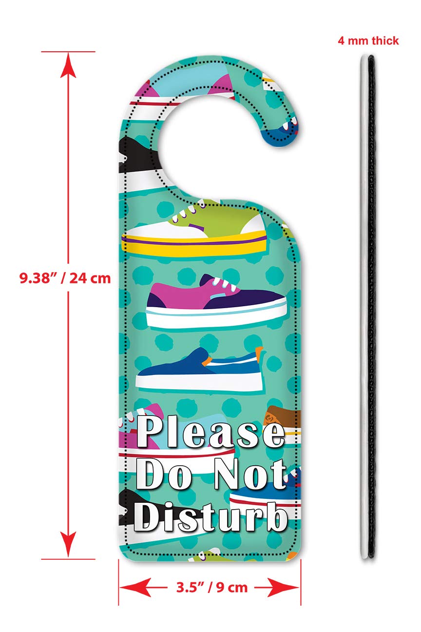 Artistic 'Do Not Disturb' Door Hanger Sign with Sneakers Design - Perfect for Bedrooms, Hotels & Privacy Needs