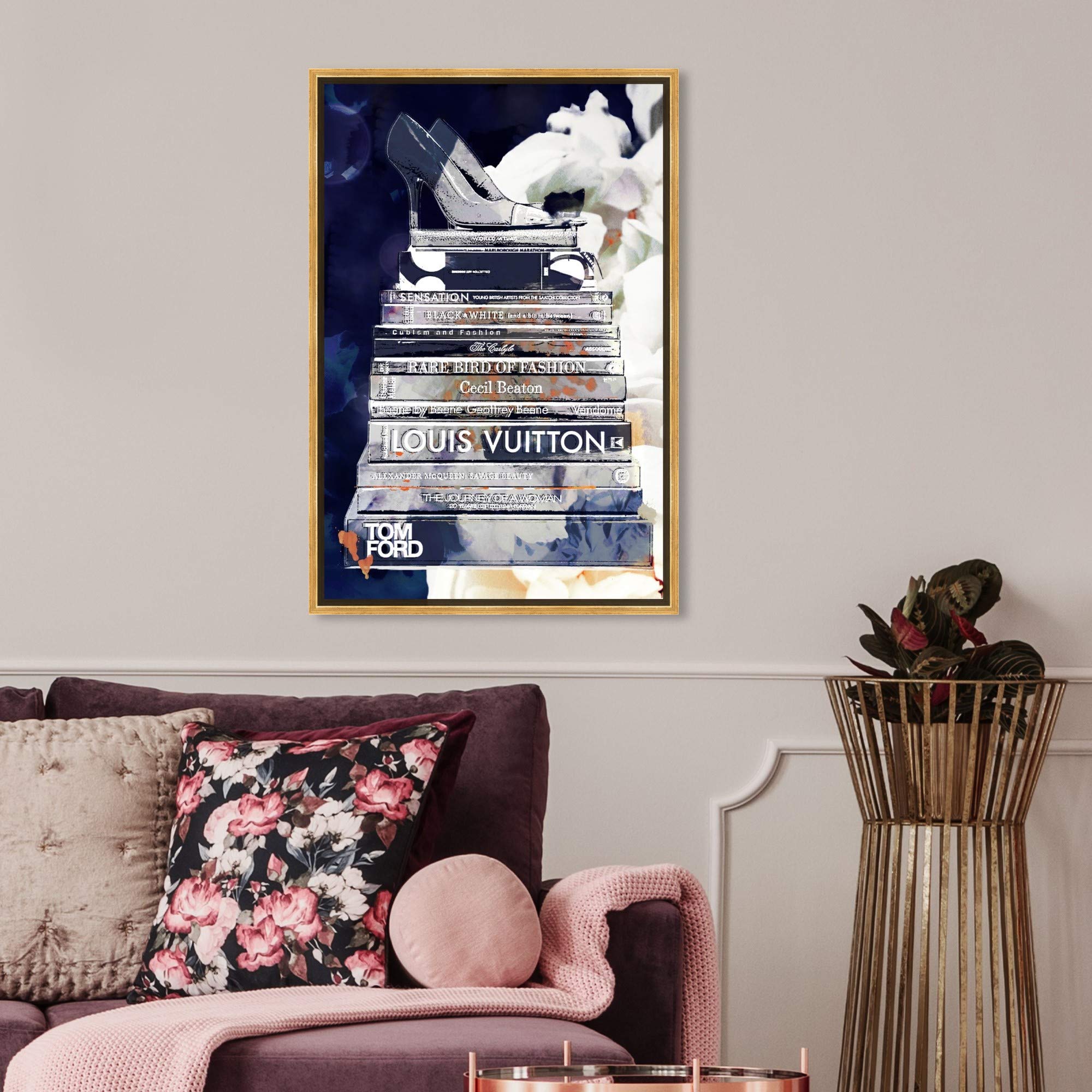 Oliver Gal Artist Co. 'Deep Thoughts' Framed Wall Art - 20x30 Inch Blue & White Canvas Prints for Home Décor | Perfect for Living Room, Bedroom & Office Decorations