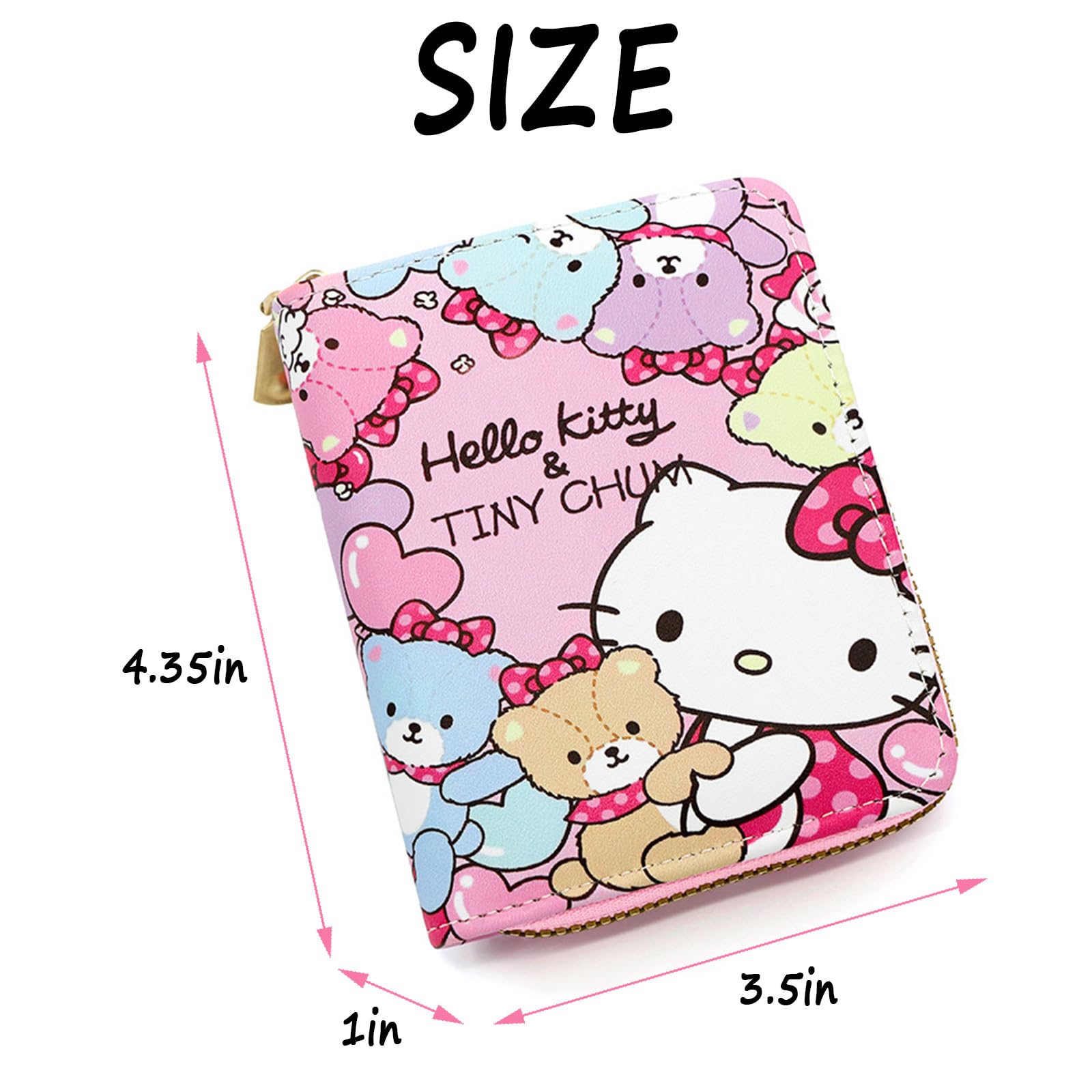 Cute Cartoon Wallet for Women and Girls - Small PU Leather Zipper Coin Purse with Credit Card Slots & Keychain - Anime Inspired Wallet Set (2PCS) - Perfect for Daily Use, Travel, and Gift Giving