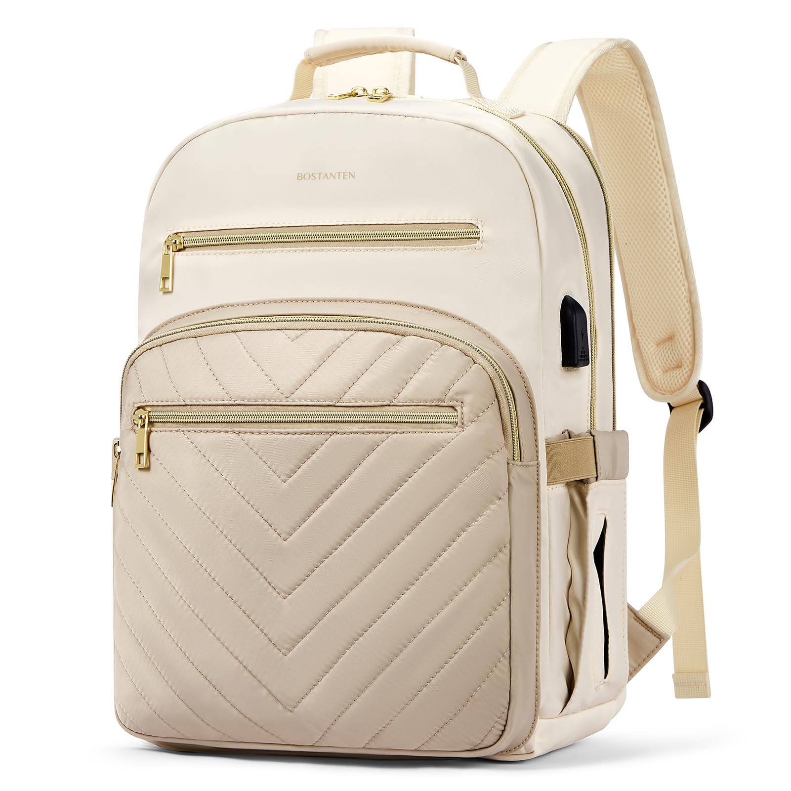 BOSTANTEN 15.6 Inch Laptop Backpack for Women - Stylish College Teacher Computer Bag with USB Charging Port - Perfect for Work, Travel & School Essentials