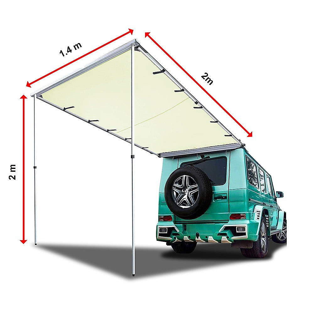 1.4m x 2m Universal Car Side Awning Roof - Waterproof UV Protection for SUVs, Trucks & Camping - Perfect for Outdoor Adventures, Beach Trips & Tailgating