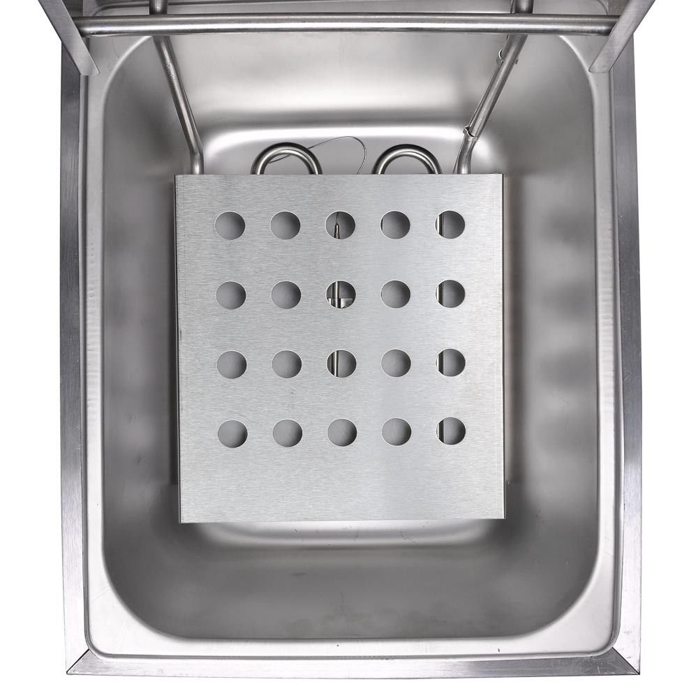 GHP 6-Liter 2500W Commercial Stainless Steel Deep Fryer with Basket & Lid - Perfect for Restaurants, Food Trucks & Home Kitchen Use